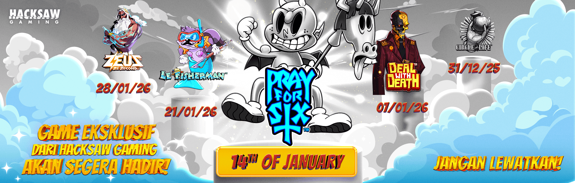 HACKSAW - PRAY FOR SIX GAME PROMO BANNER